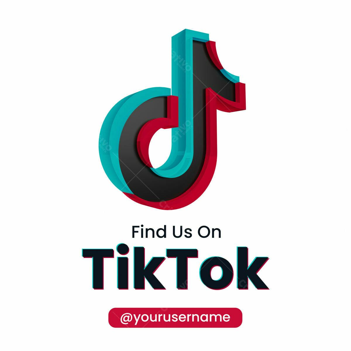 Logo TikTok para Redes Sociais PSD Editável