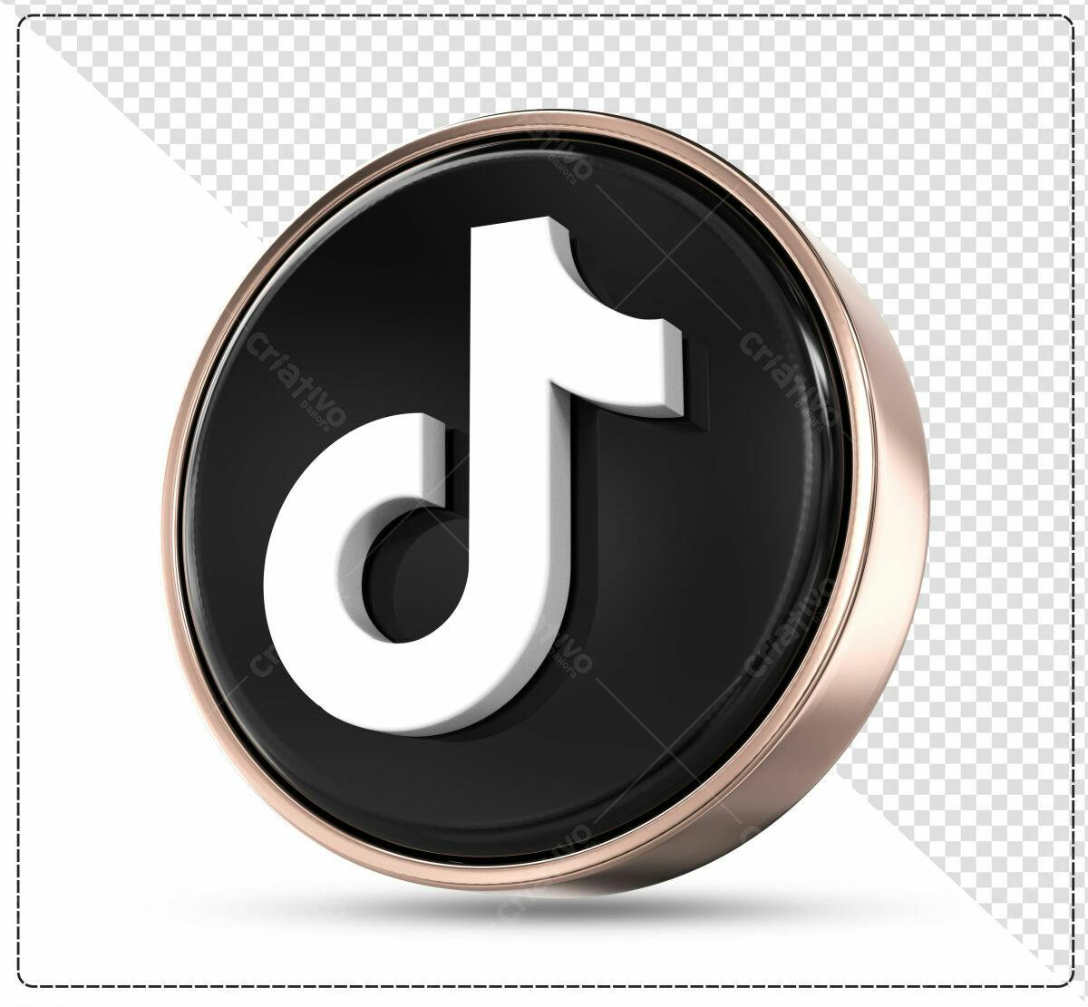 Ícone TikTok 3D PSD Editável