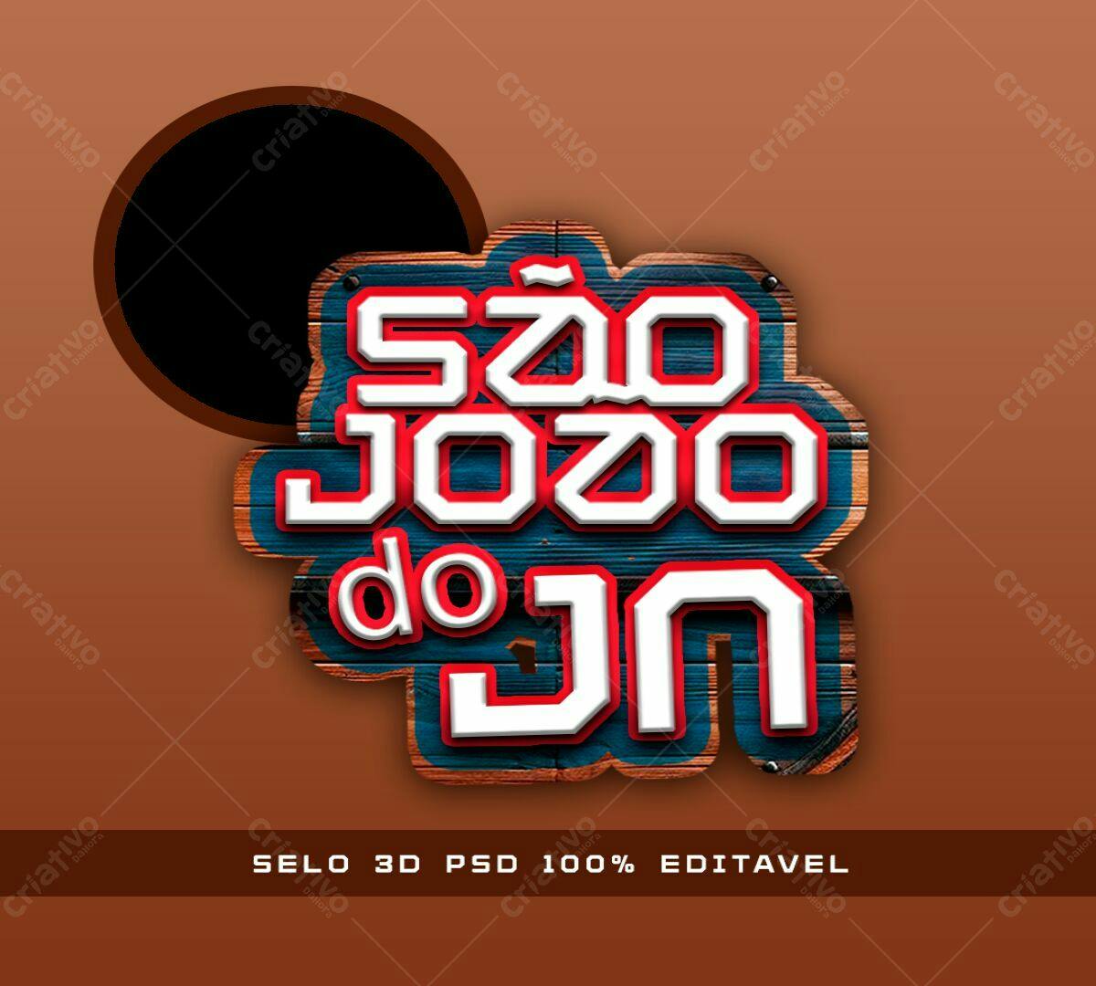 Selo 3D para Festa Junina PSD Editável