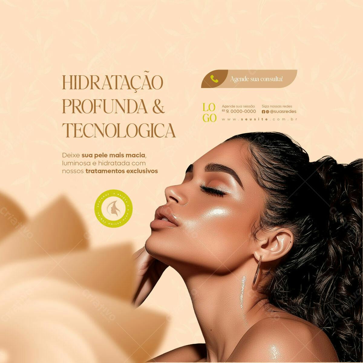 Flyer para Hidratação Profunda e Tecnológica PSD Editável