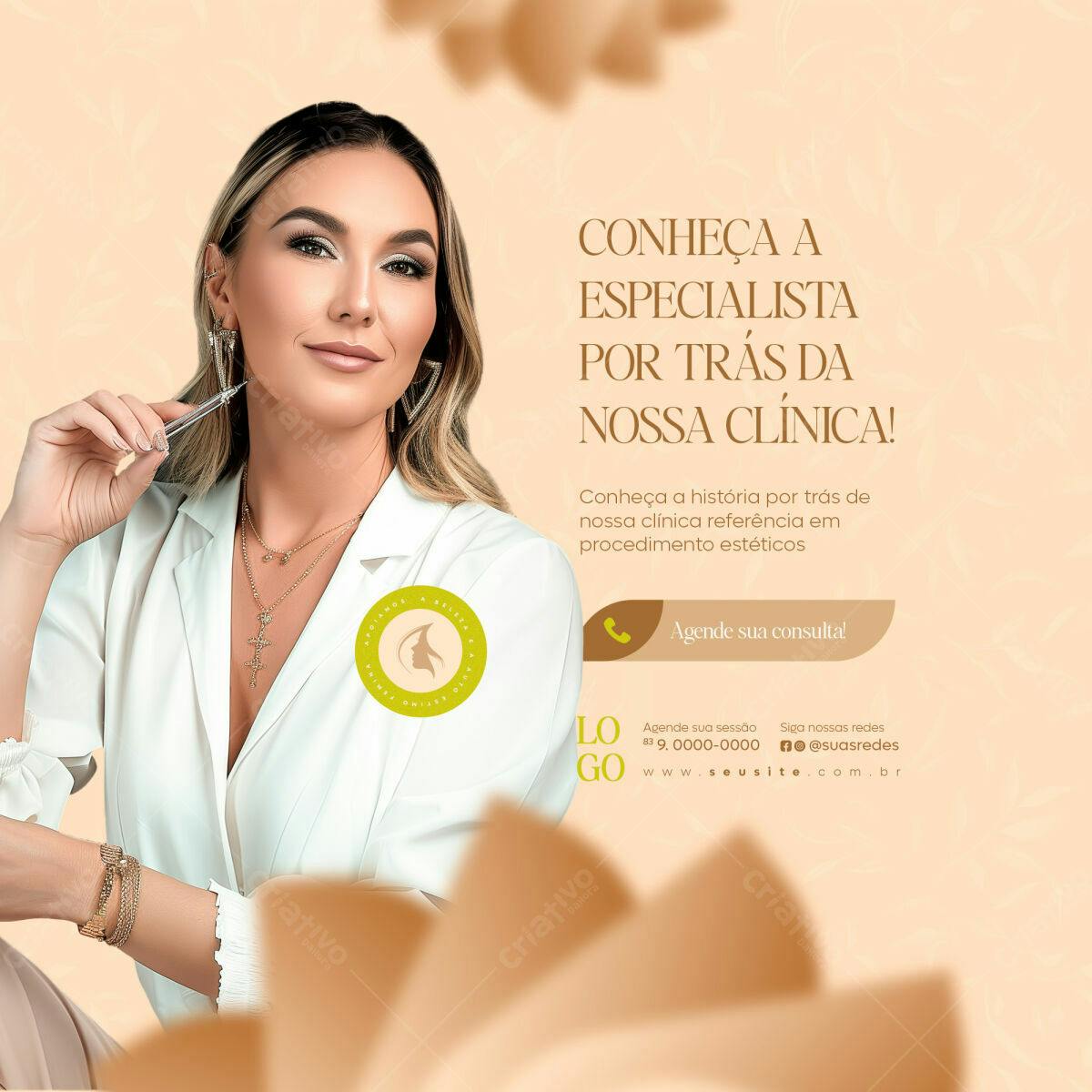 Post de Instagram para Clínica de Estética PSD Editável