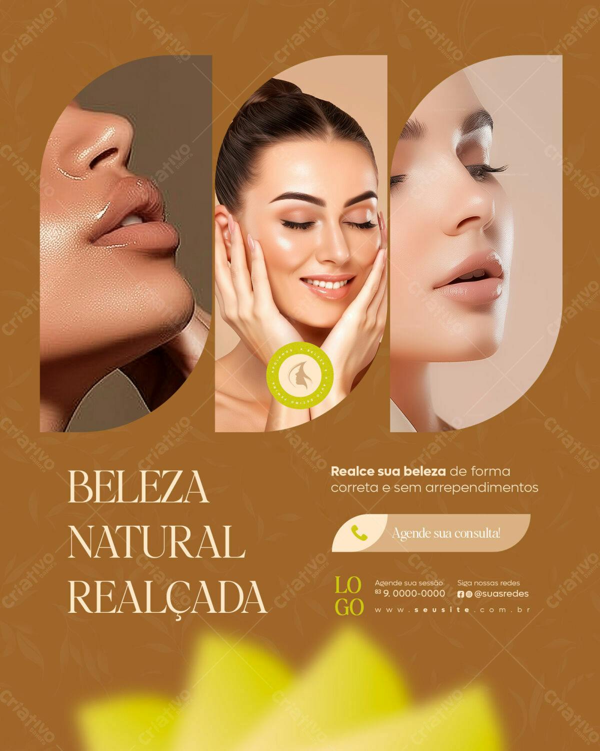 Flyer Beleza Natural Realçada PSD Editável