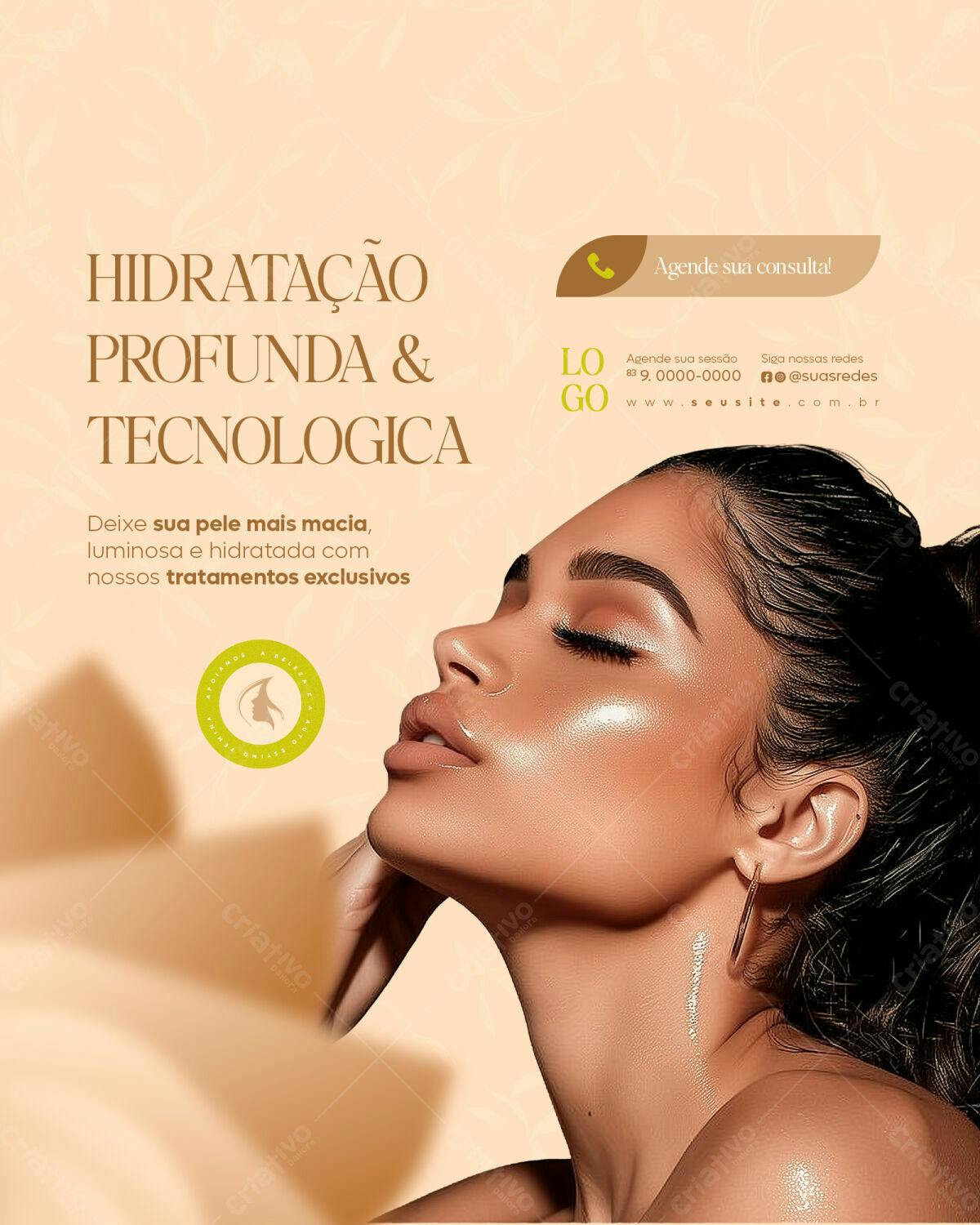 Flyer para Hidratação Profunda e Tecnológica PSD Editável