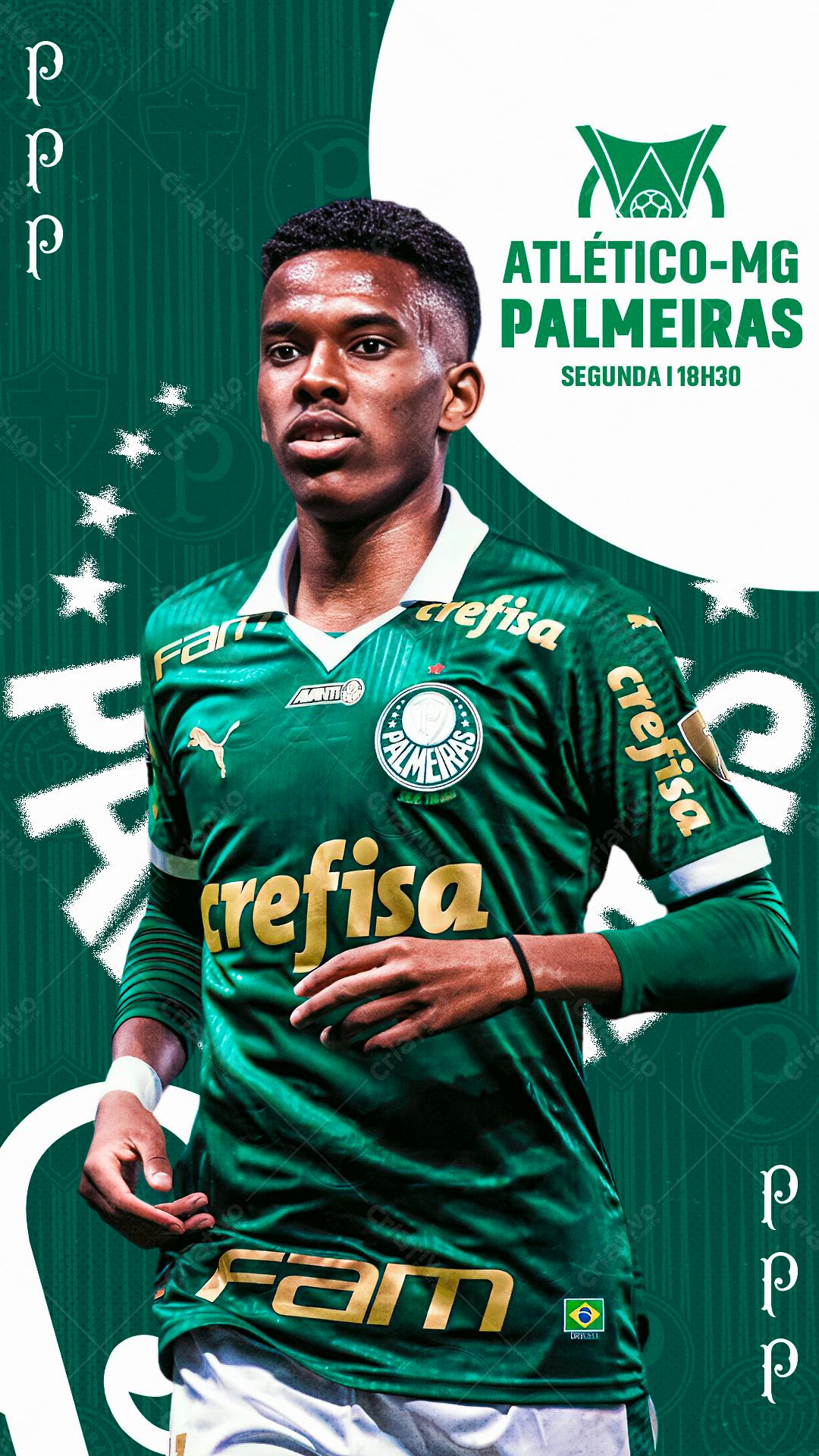 Poster Atlético-MG x Palmeiras PSD Editável