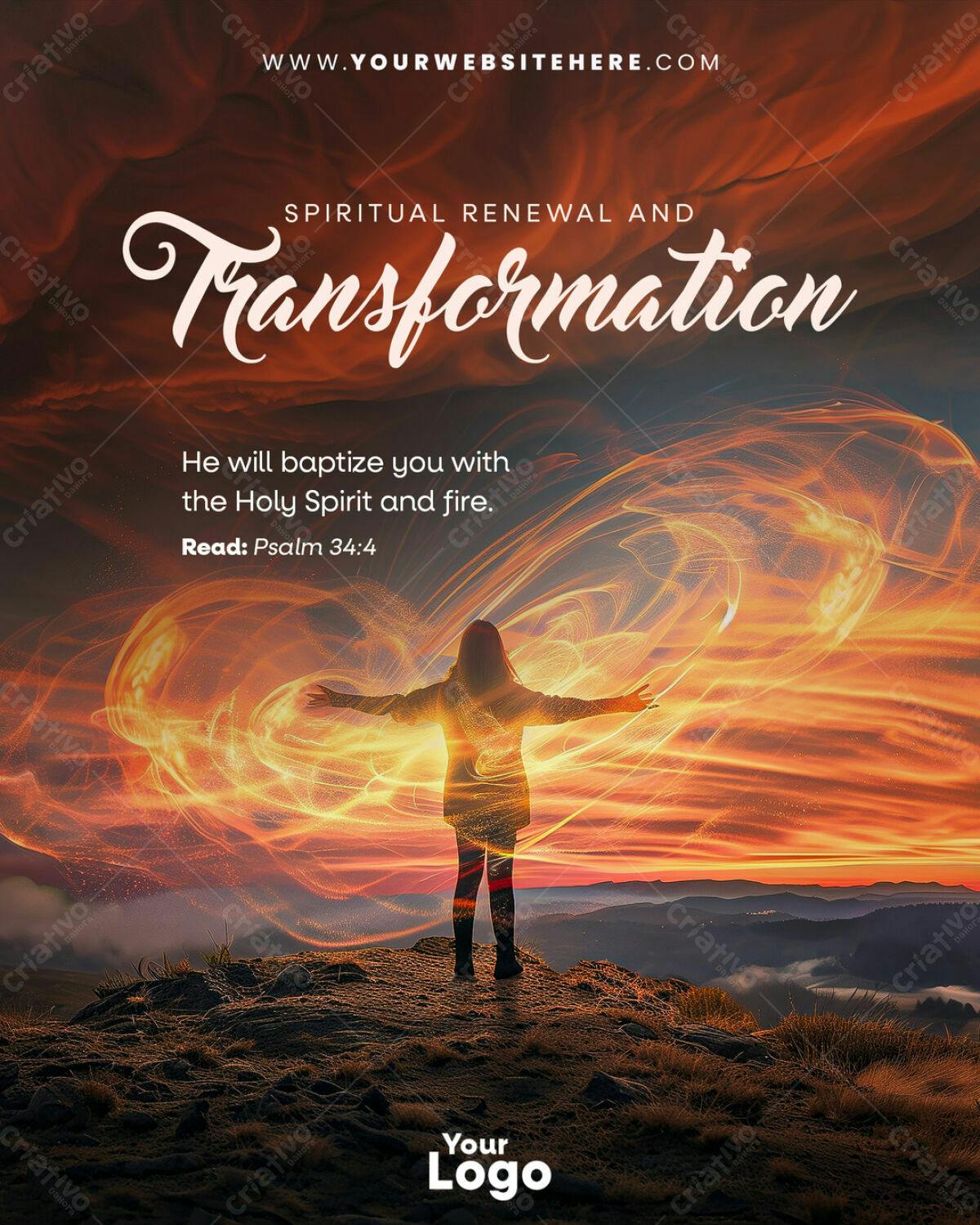 Flyer para Renovação Espiritual PSD Editável