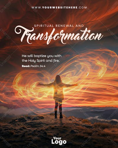 Post to social media, gospel, christian, editable PSD