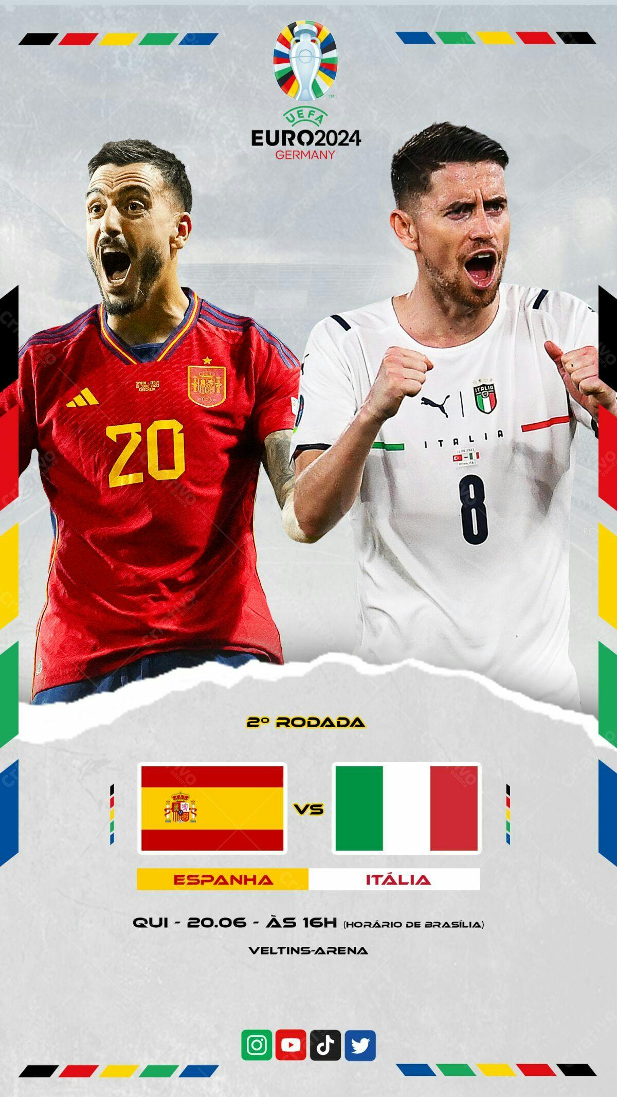 Flyer Esporte Espanha x Itália PSD Editável