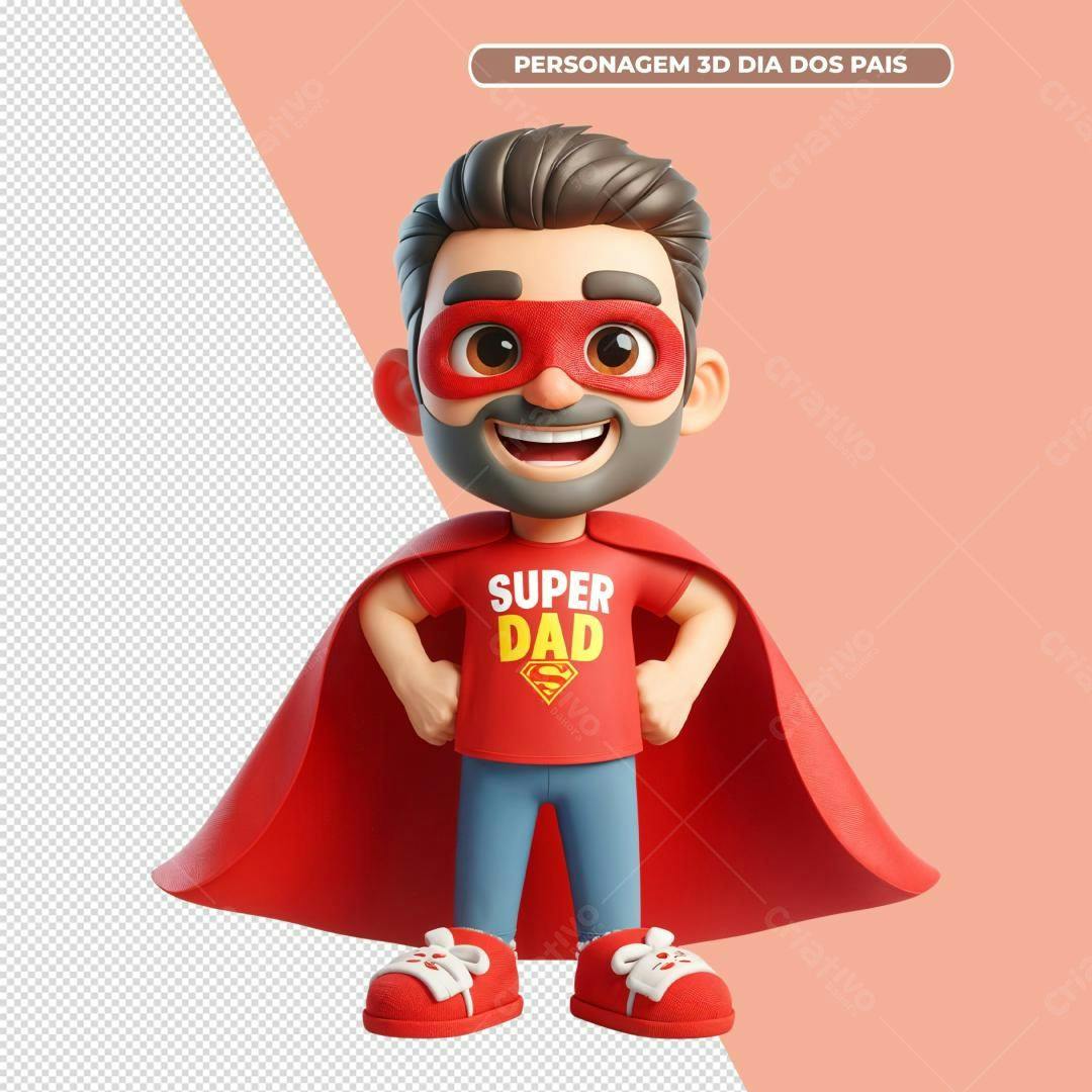 Personagem 3D Dia dos Pais PSD Editável