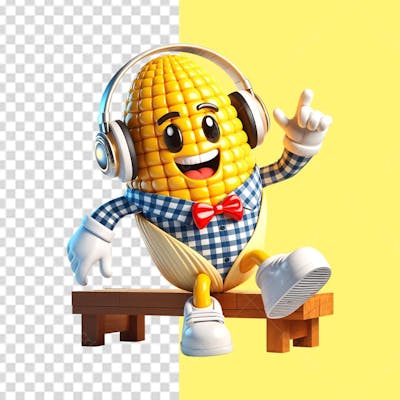 Personagem 3D São João Espiga De Milho PNG