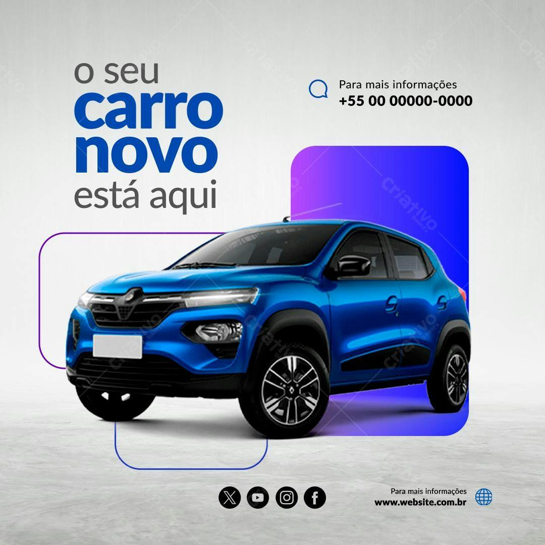 Postagem Carro Novo PSD Editável