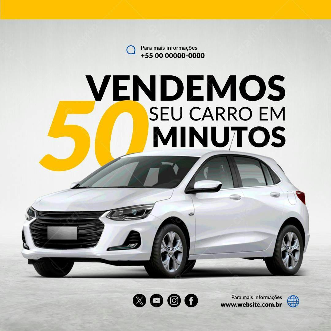 Flyer Venda de Carro em 50 Minutos PSD Editável