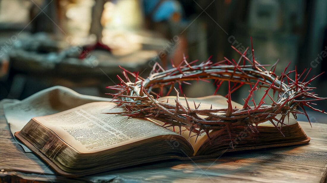 Coroa de Espinhos sobre Bíblia Sagrada