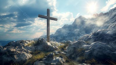 Cruz No Cume Da Montanha