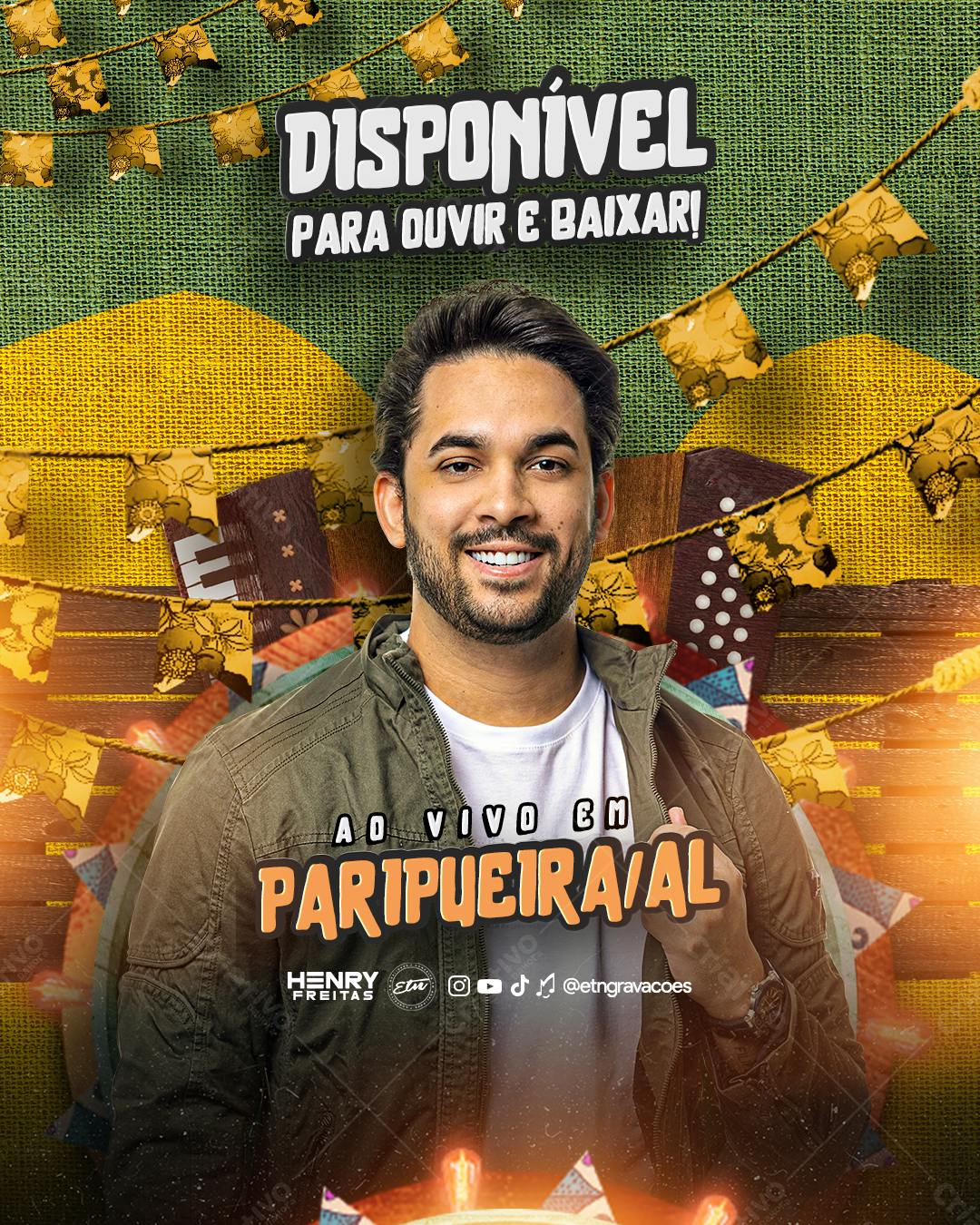 Flyer Show Henry Freitas em Paripueira AL PSD Editável