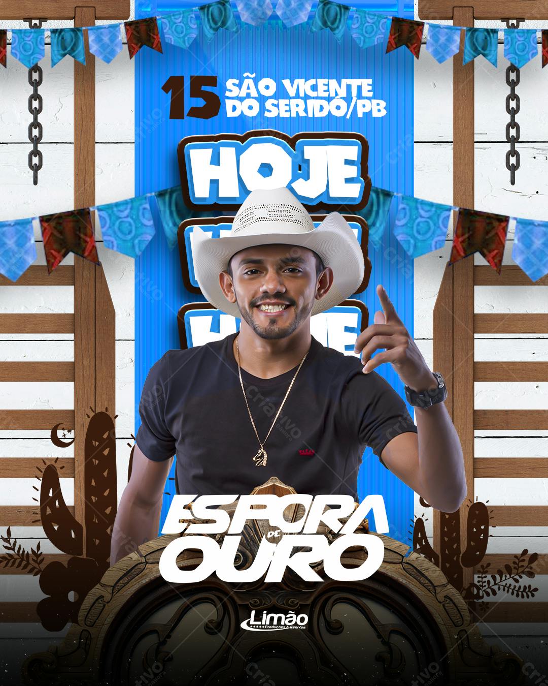 Flyer Festa Espora de Ouro PSD Editável