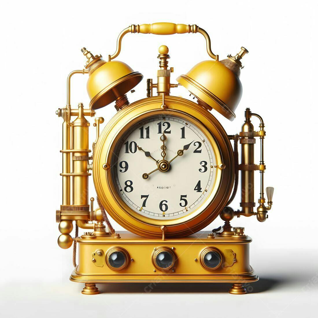 Relógio Despertador Dourado Estilo Steampunk