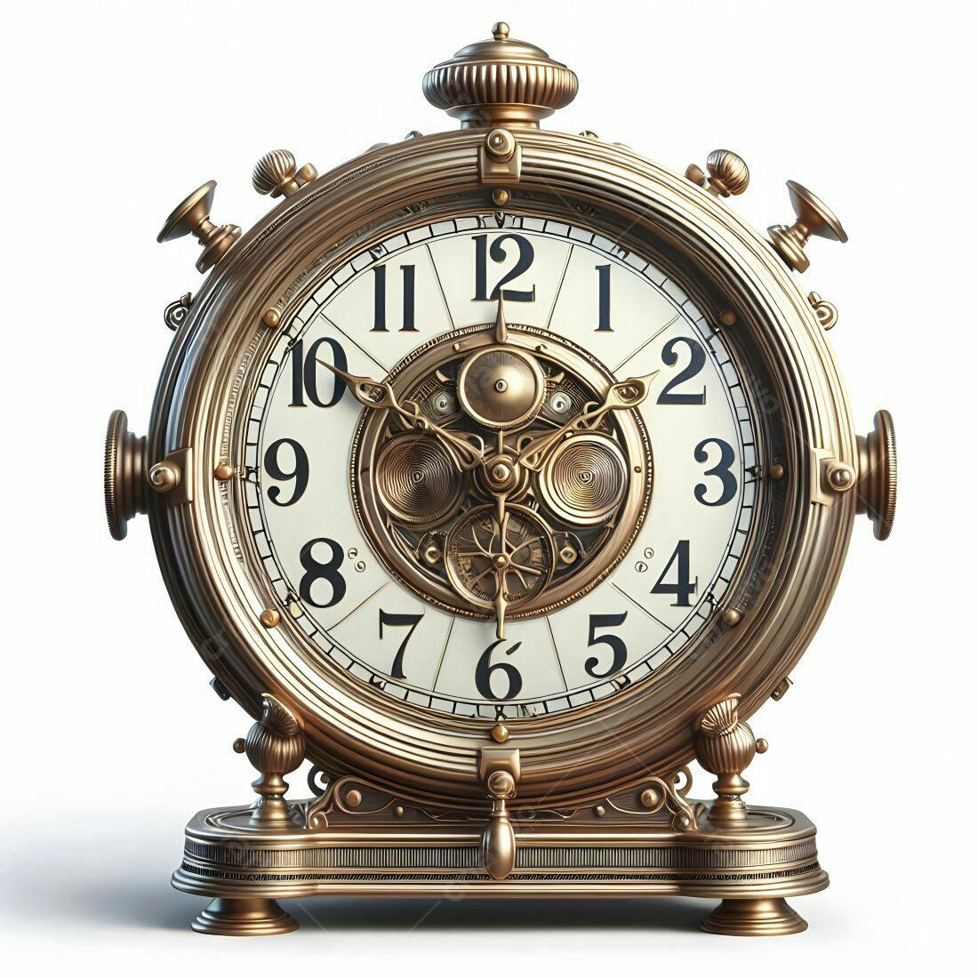 Relógio antigo dourado estilo steampunk