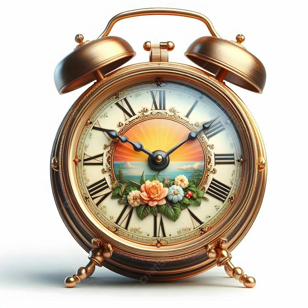 Relógio Matinal Vintage Morning Clock Neon Icon 3D 2D Retrô Néon Icone Elemento