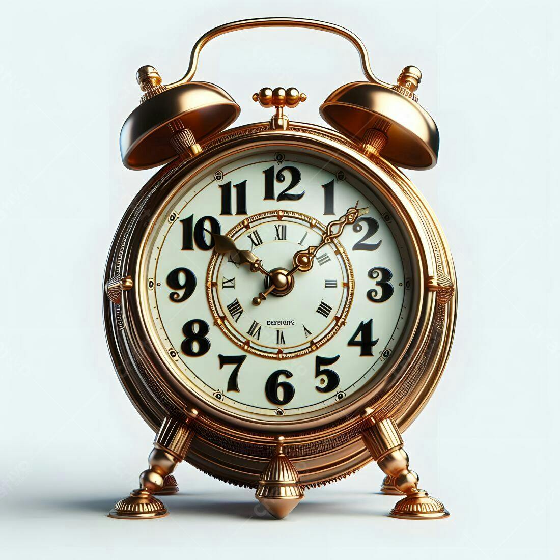 Relógio despertador dourado vintage