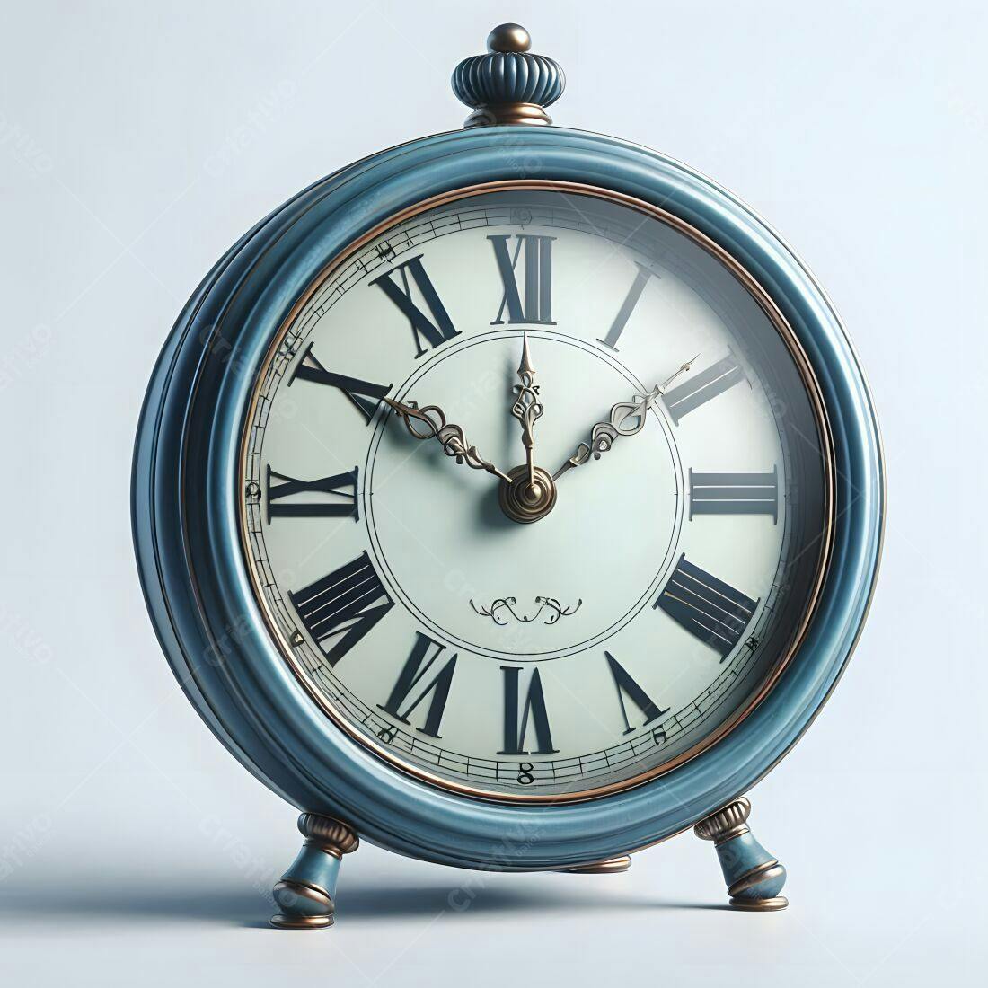 Relógio antigo azul decoração vintage