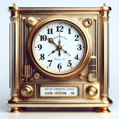 Relógio matinal vintage morning clock neon icon 3d 2d retrô néon icone elemento