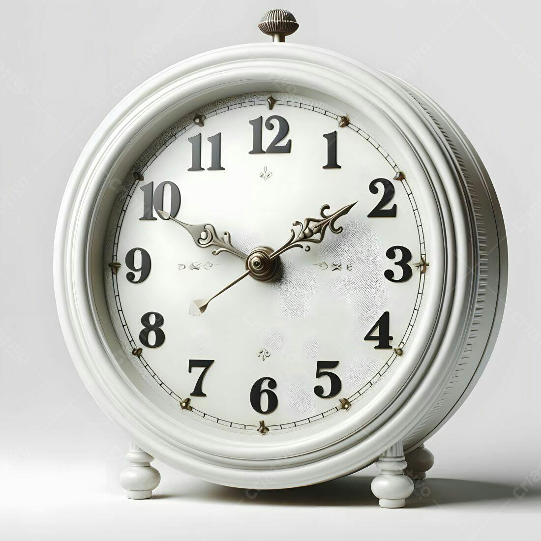 Relógio despertador branco estilo vintage