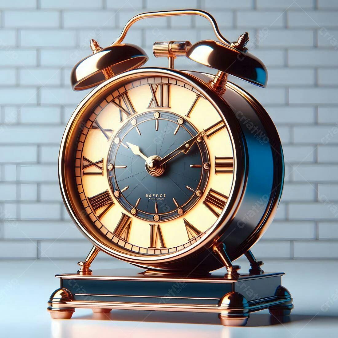 Relógio despertador dourado estilo vintage