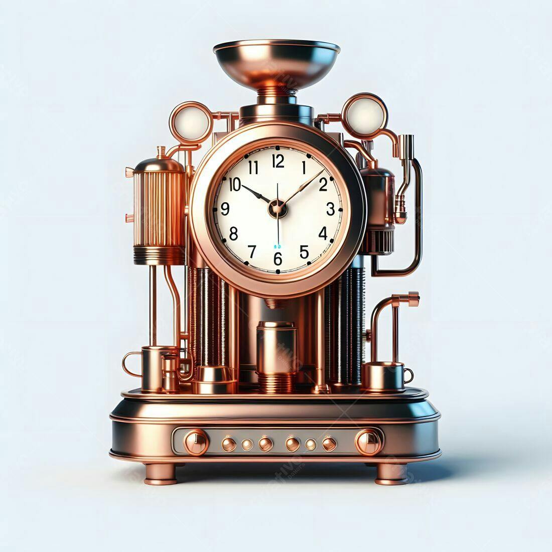 Relógio steampunk de cobre metálico
