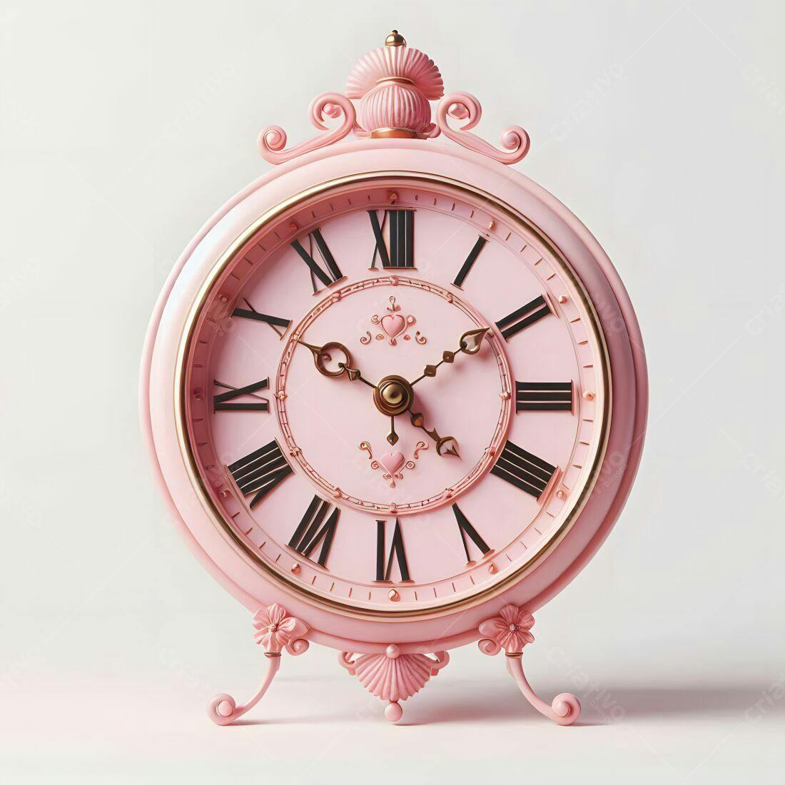 Relógio Rosa Decorativo estilo Vintage