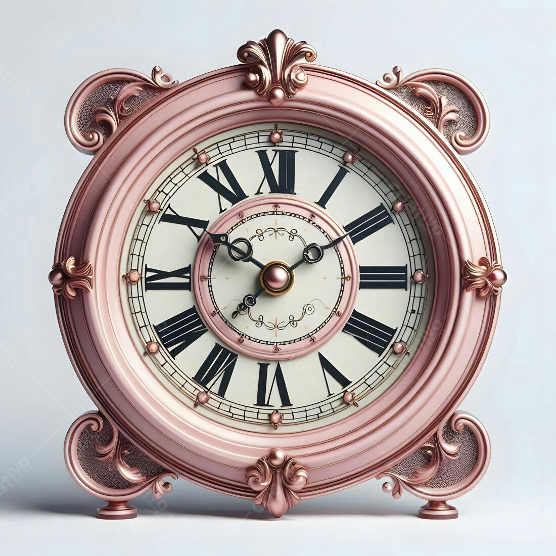 Relógio rosa antigo decoração vintage