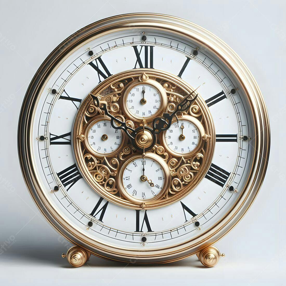 Relógio de mesa dourado estilo vintage