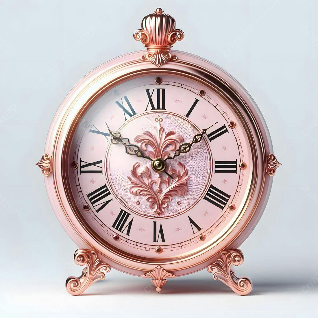 Relógio Rosa Romântico Estilo Vintage