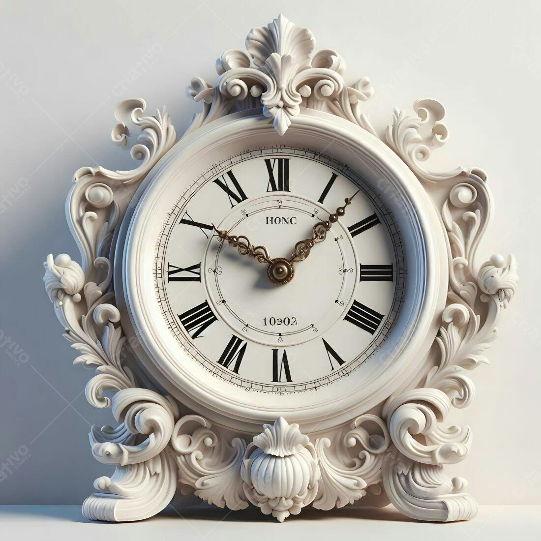 Relógio antigo branco decoração estilo rococó