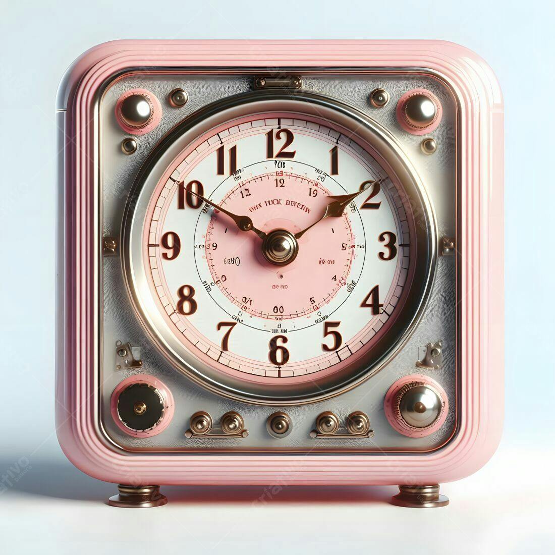Relógio rosa vintage estilo retrô