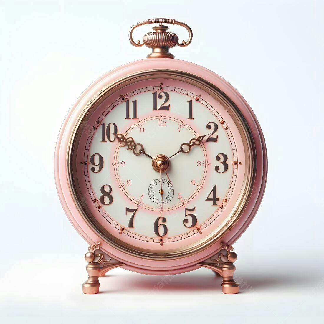 Relógio rosa antigo decoração vintage