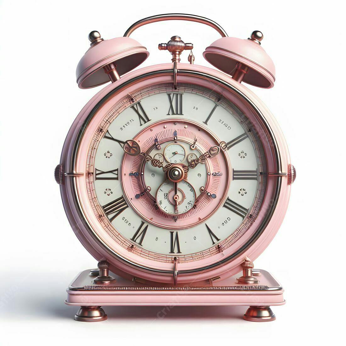 Relógio Despertador Rosa Vintage Detalhado