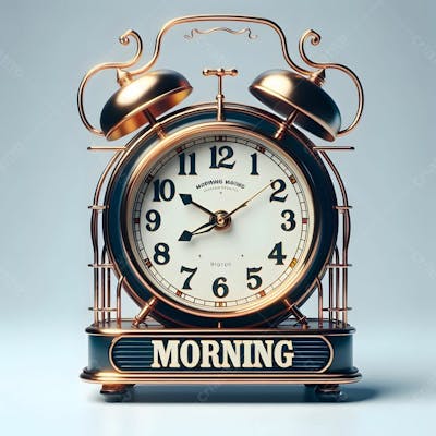 Relógio Matinal Vintage Morning Clock Neon Icon 3D 2D Retrô Néon Icone Elemento