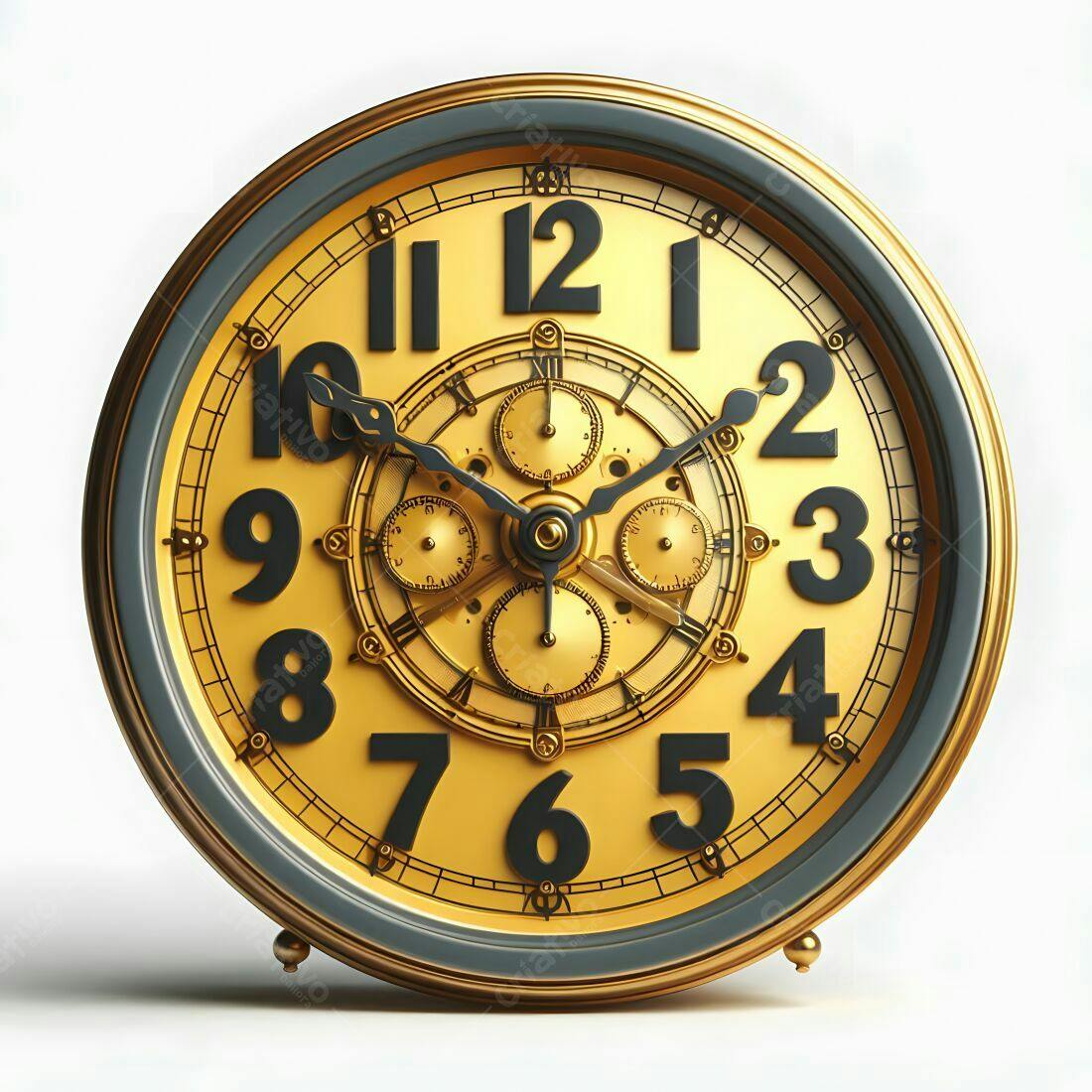 Relógio dourado vintage de mesa