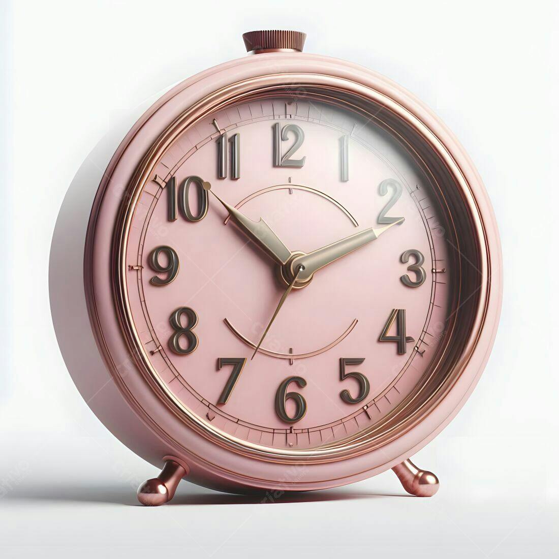 Relógio despertador rosa antigo estilo retrô