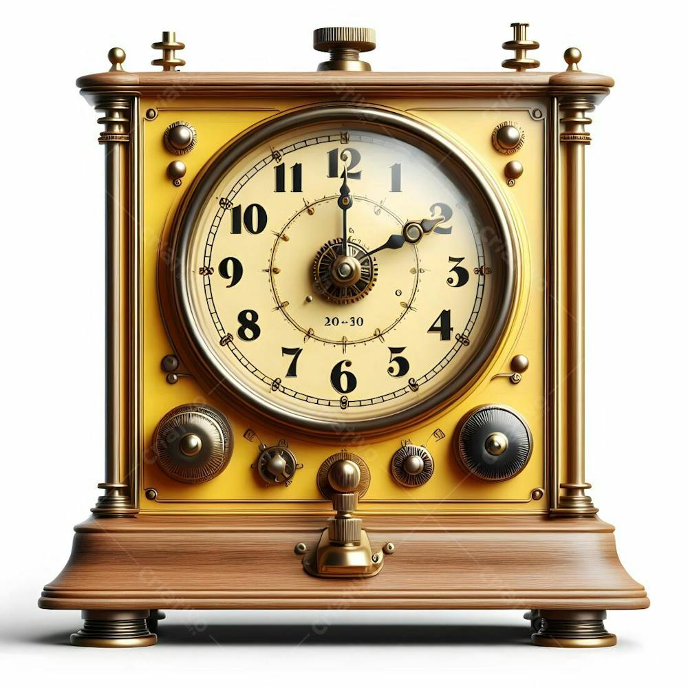 Relógio Matinal Vintage Morning Clock Neon Icon 3D 2D Retrô Néon Icone Elemento