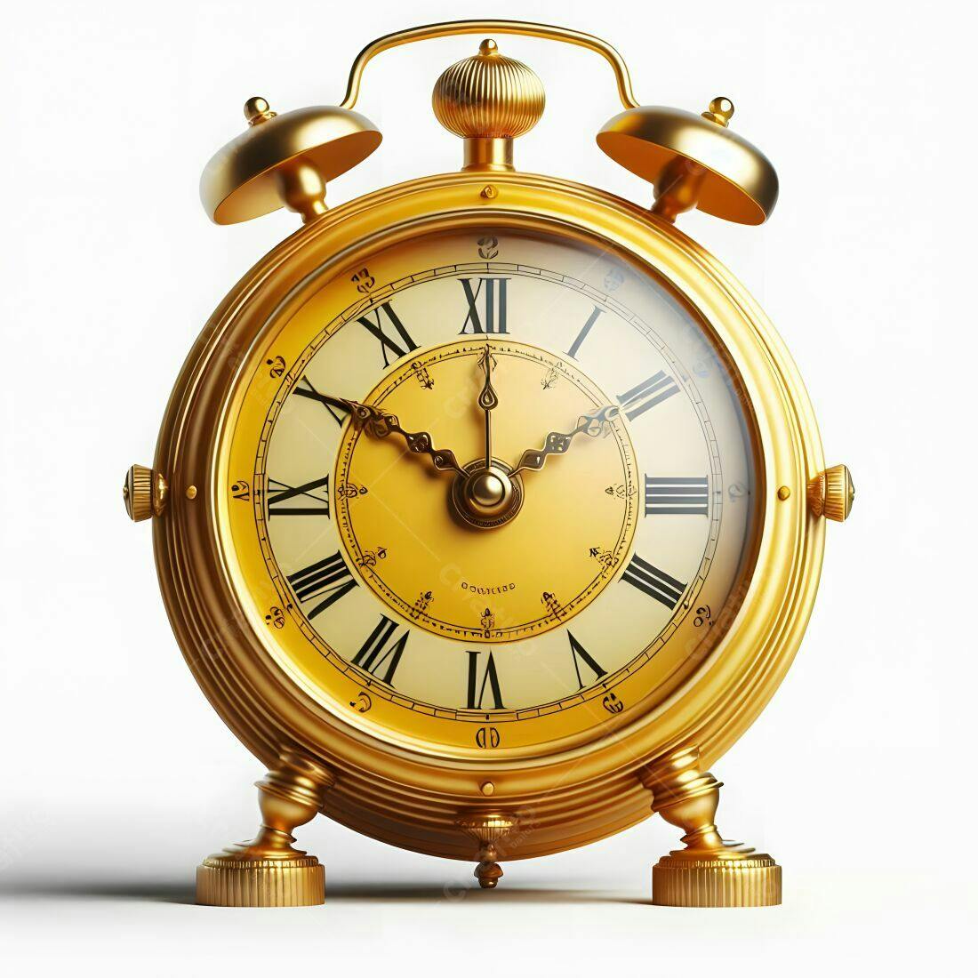 Relógio Despertador Dourado Antigo