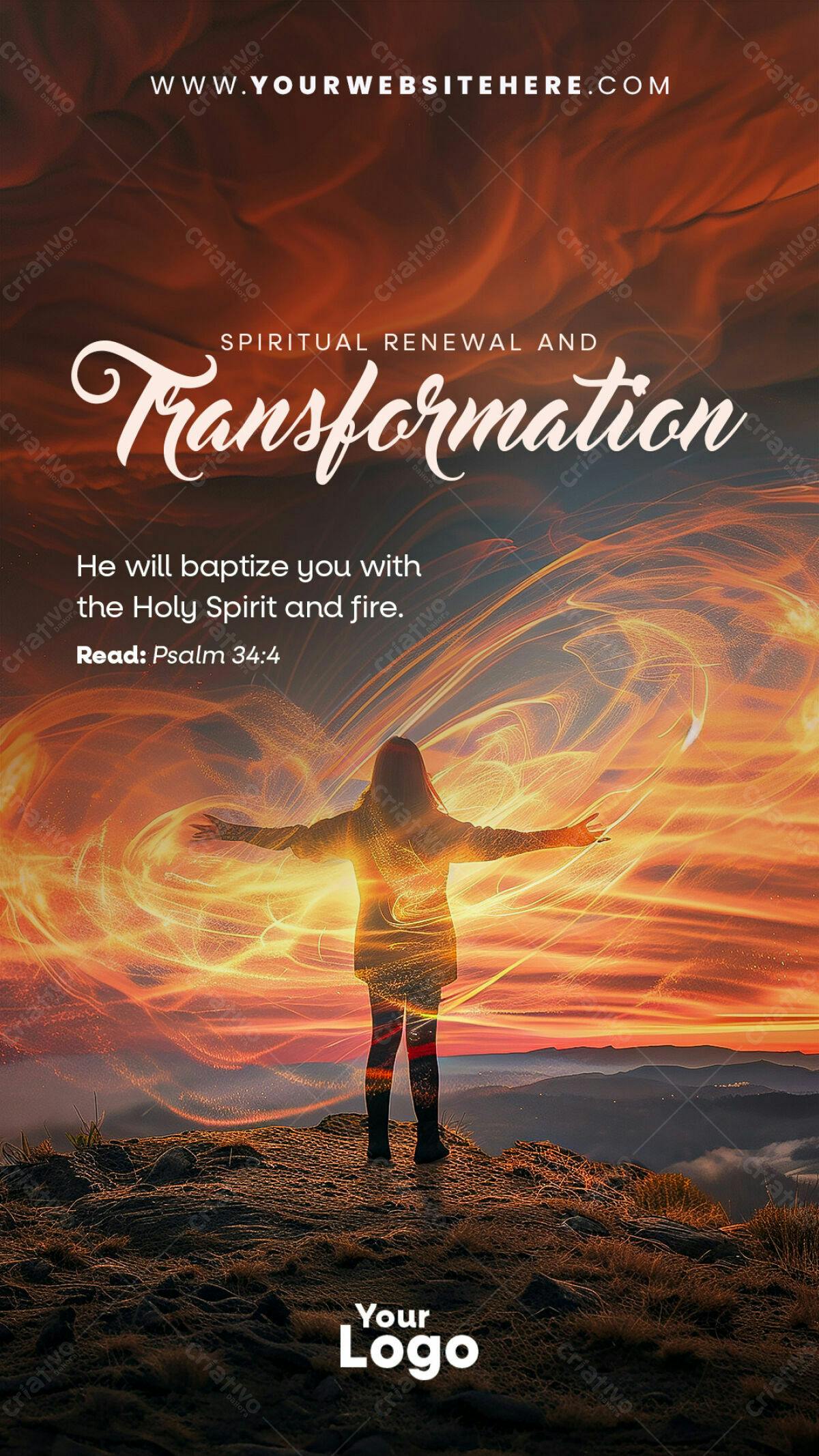 Flyer para Renovação Espiritual PSD Editável
