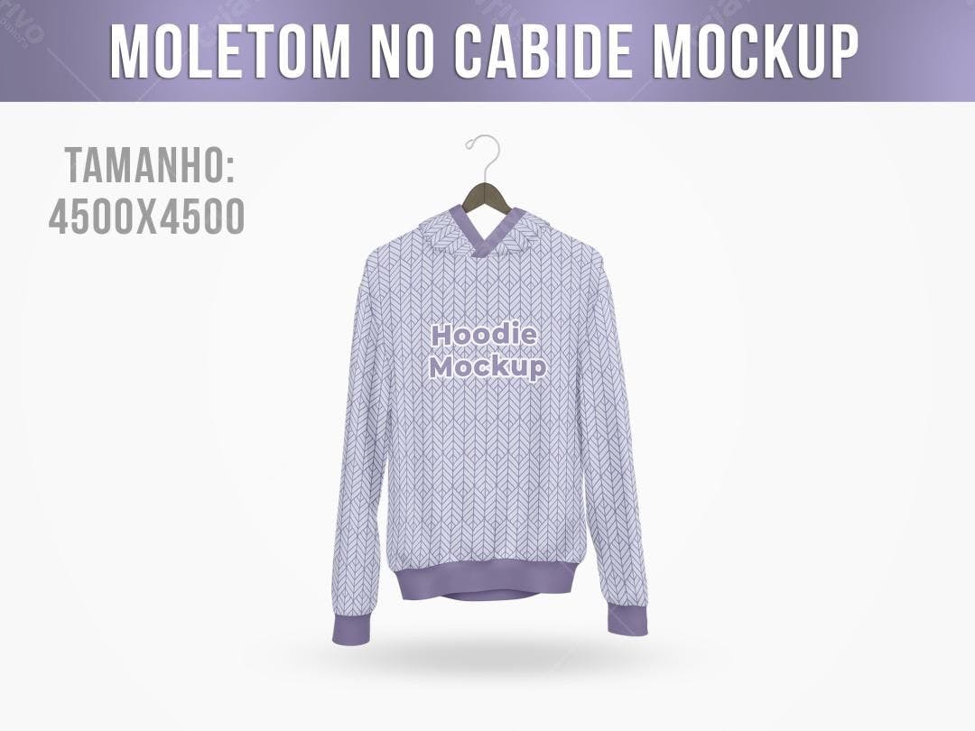 Mockup de Moletom com Estampa Geométrica Lilás