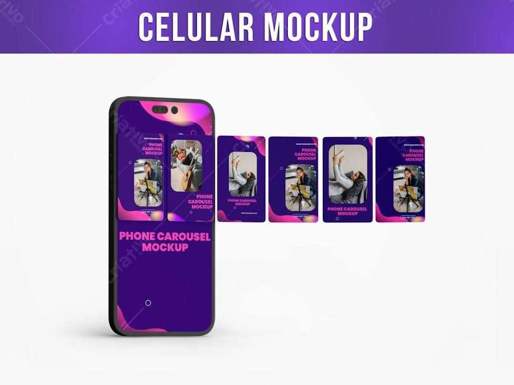 Celular Carrossel Mockup