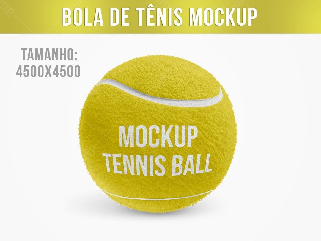 Mockup Bola de Tênis Amarela em Alta Resolução