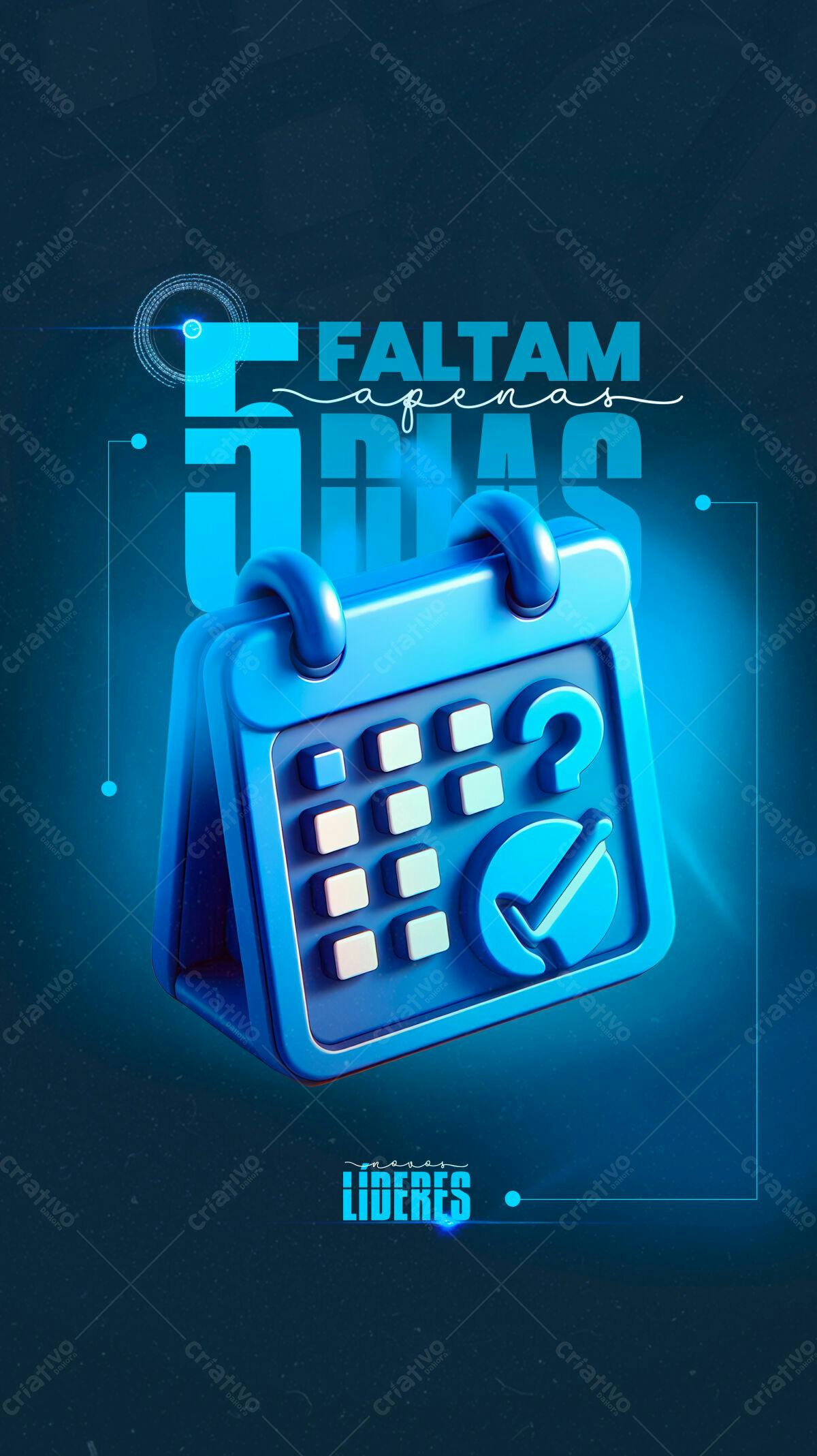 Flyer para Contagem Regressiva - 5 Dias PSD Editável