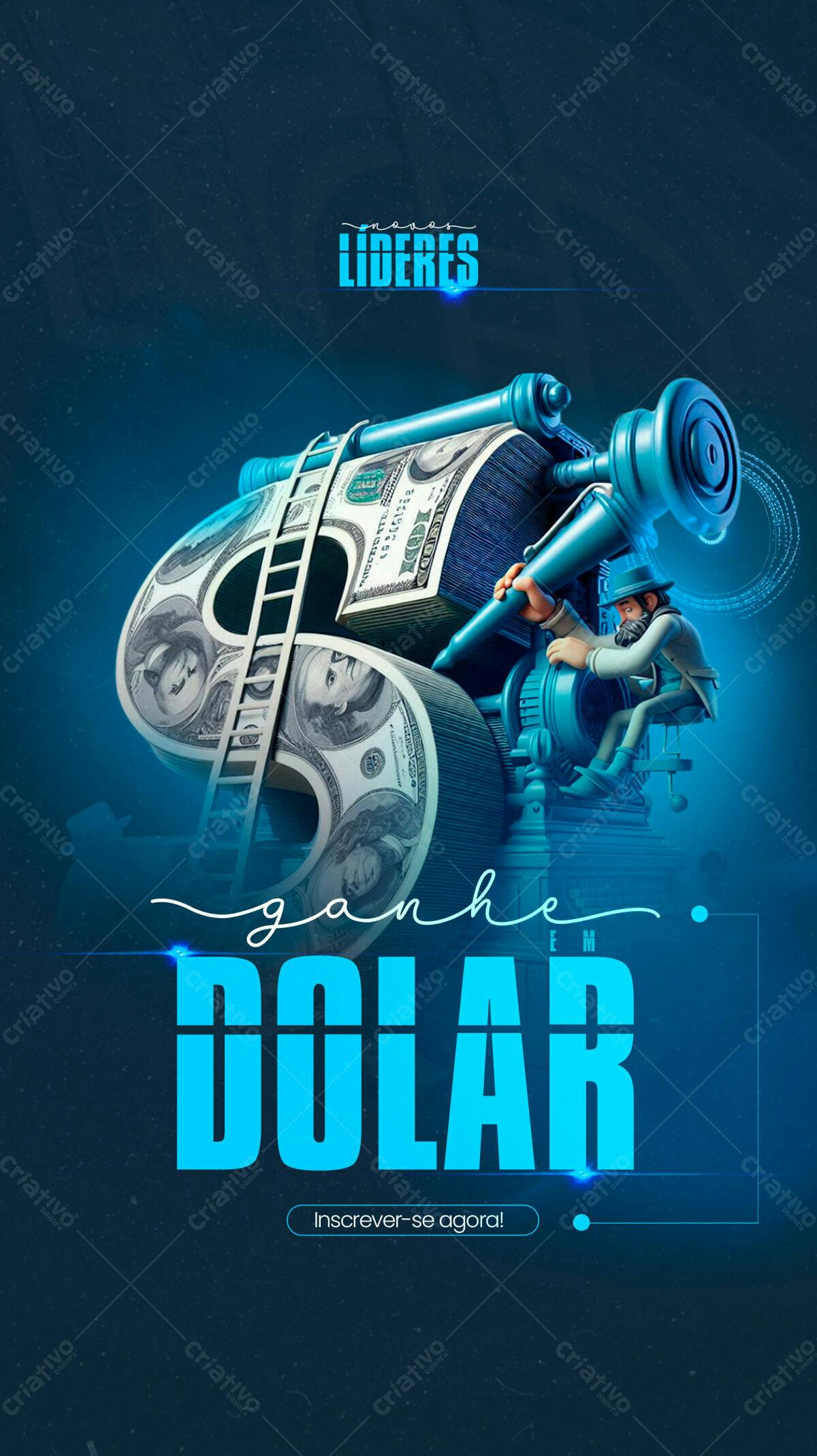 Flyer para Ganhar em Dólar PSD Editável