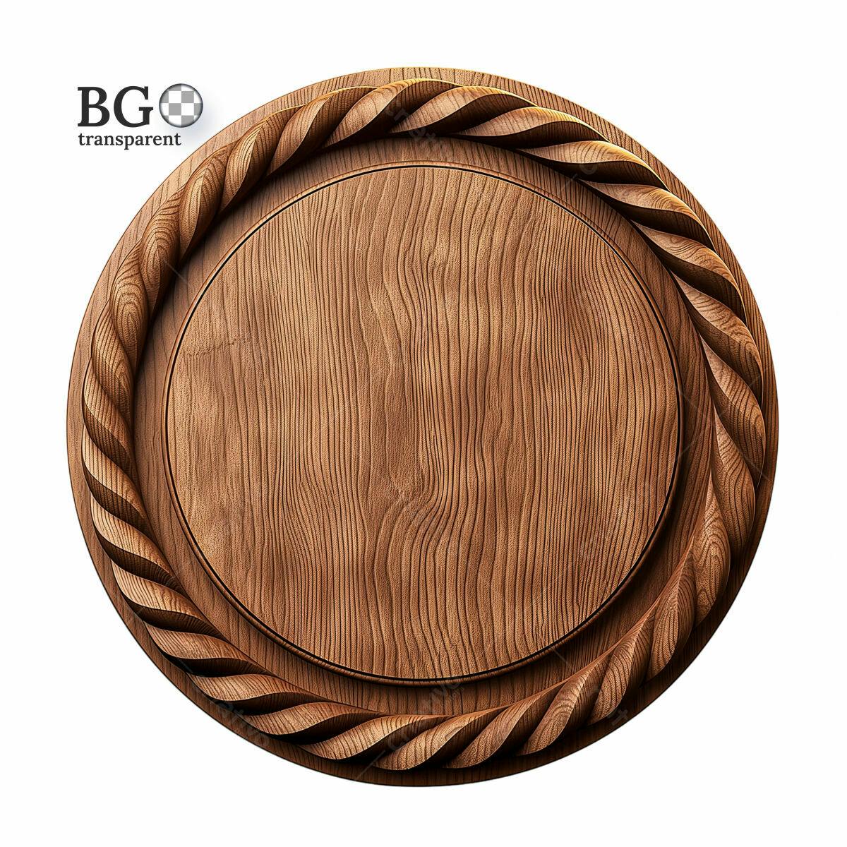 Moldura Circular de Madeira PSD Editável