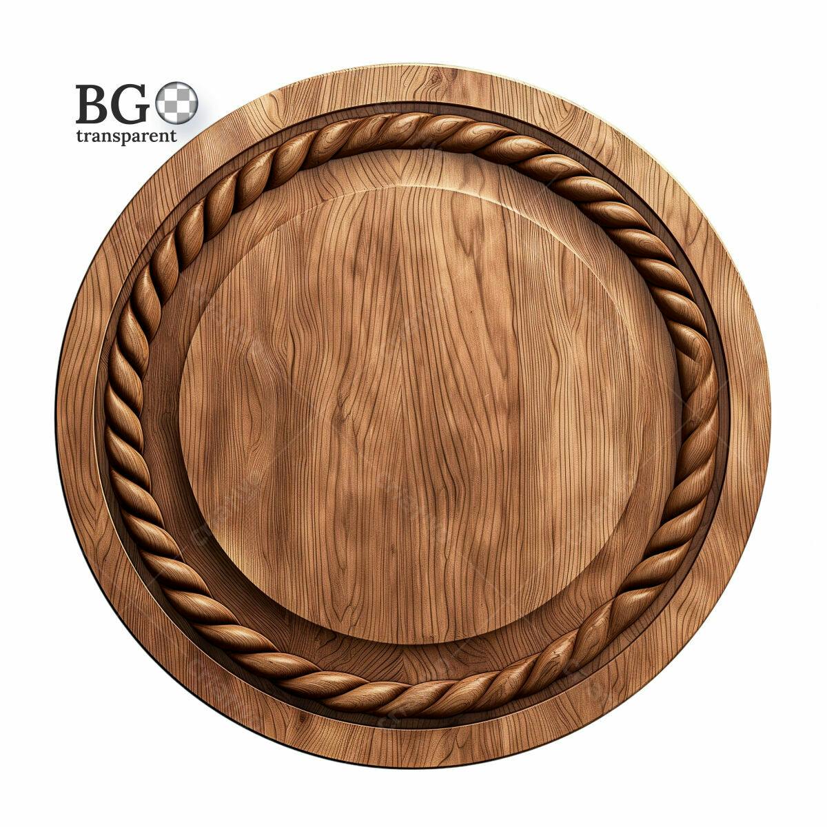Moldura Circular de Madeira PSD Editável