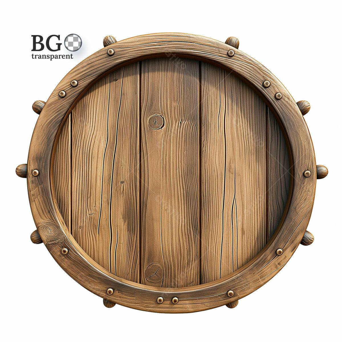 Moldura Circular de Madeira PSD Editável